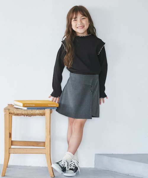 ROPE' PICNIC(ロペピクニック)の「【KIDS/キッズ】プチフリル配色テレコトップス(Tシャツ/カットソー・レディース・ブラック/キナリ/ラベンダー系・L/M/S)」の14枚目の写真