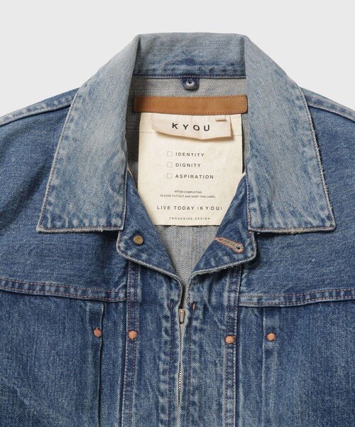ADAM ET ROPE'(アダムエロペ)の「【KYOU/キョウ】ROEBUCK HIPPIE Type-50s Jacket by 66 Selvedge Denim(デニムジャケット・メンズ・ブルー系・1/2)」の4枚目の写真