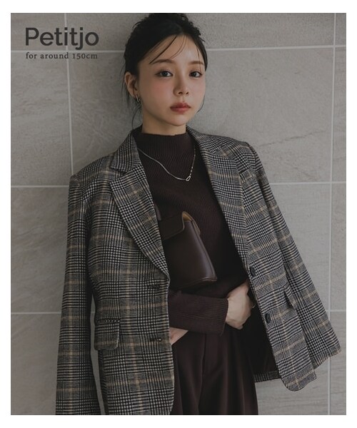 nissen（ニッセン）の「小さいサイズ　ボトルネックニット　低身長さん・小柄女性（ニット/セーター・レディース・ホワイト/ブラック/グリーン/ブラウン/杢グレー/チョコブラウン・PSS/PS/PM/PL）」の7枚目の写真