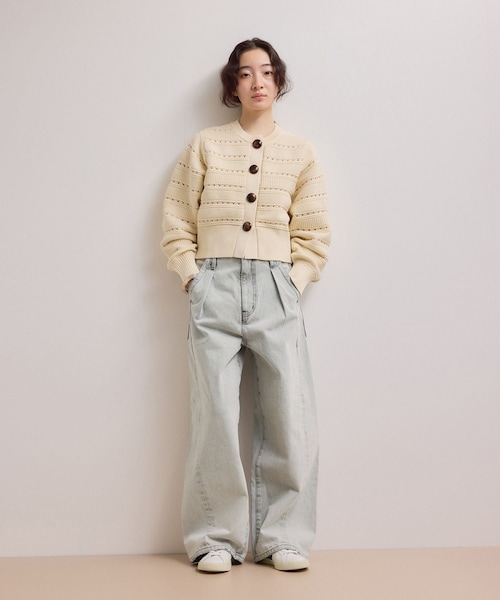 ADAM ET ROPE'(アダムエロペ)の「【WEB限定】・【サステナブル】ディープライズワイドデニム(デニムパンツ・レディース・ブラック系/ベージュ系/ブルー系・34/36/38)」の15枚目の写真