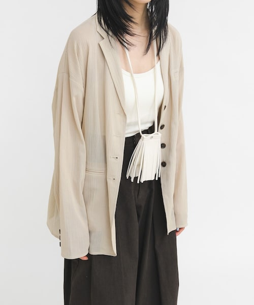 KBF（ケイビーエフ）の「フリンジマルチアクセサリー（ポーチ・レディース・BLACK/IVORY・One）」の7枚目の写真