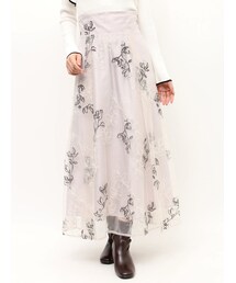 MERCURYDUO | エンブロイダリーフレアスカート(スカート)