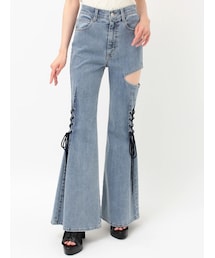 EATME | サイドレースアップカットアウトデニムパンツ(デニムパンツ)