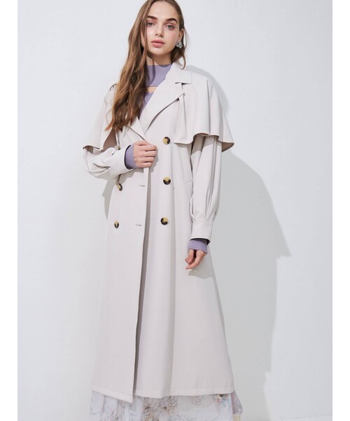MERCURYDUO（マーキュリーデュオ）の「2WAYケープトレンチコート（トレンチコート・レディース・アイボリー/ライトグレー/ベビーピンク/ピンク・S/M）」の8枚目の写真