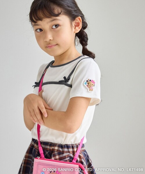 ROPE' PICNIC（ロペピクニック）の「【サンリオキャラクターズ×ROPE' PICNIC】日焼けデザイン 配色レイヤード風Tシャツ（Tシャツ/カットソー・キッズ・ホワイト系/ラベンダー系/ブルー系/イエロー・L/M/S）」の21枚目の写真