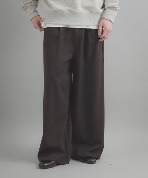SENSE OF PLACE by URBAN RESEARCH(センスオブプレイスバイアーバンリサーチ)の「ラウンドポケットワンタックワイドスラックス(その他パンツ・メンズ・BROWN/NAVY ST・M/L)」の5枚目の写真