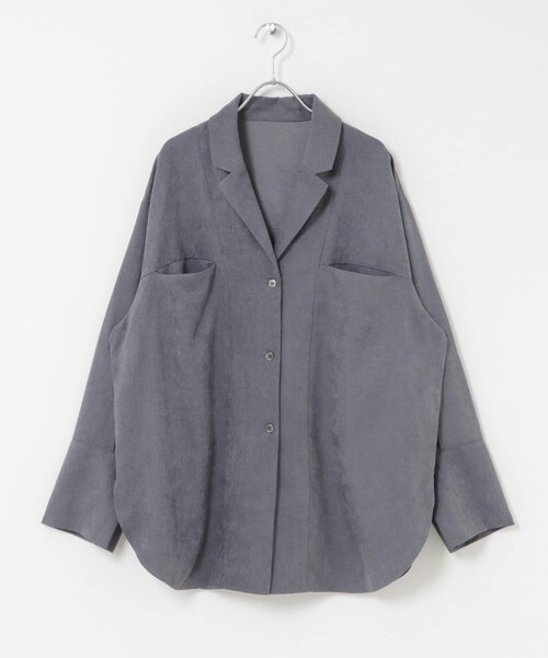 KBF（ケイビーエフ）の「ピーチスキンBIGシャツ（シャツ/ブラウス・レディース・IVORY/BLUE GRAY/CHARCOAL・One）」の20枚目の写真