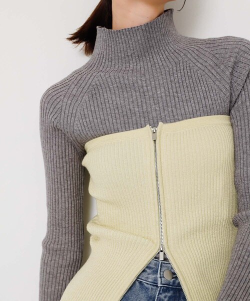 SENSE OF PLACE by URBAN RESEARCH（センスオブプレイスバイアーバンリサーチ）の「ラメジップニットビスチェ（その他トップス・レディース・GRAY/BLACK/YELLOW・one）」の20枚目の写真