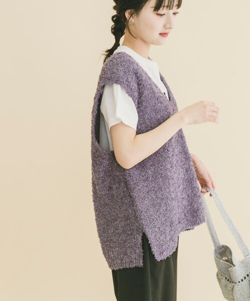 ITEMS URBANRESEARCH(アイテムズ アーバンリサーチ)の「リボンヤーンベスト(ニット/セーター・レディース・OFF/BLK/CHA・Free)」の19枚目の写真