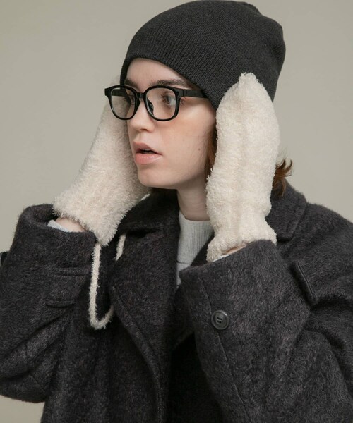 URBAN RESEARCH Sonny Label（アーバンリサーチサニーレーベル）の「ラメブークレーニットミトン（ベルト・レディース・エクリュ/グレー/ネイビー・One）」の6枚目の写真