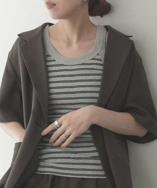 URBAN RESEARCH Sonny Label（アーバンリサーチサニーレーベル）の「Miller　パネルリブアスレチックタンクトップ（タンクトップ・レディース・30BLU-W2/31WHT-GN/50BLK-W3/52GRY-BB・One）」の3枚目の写真