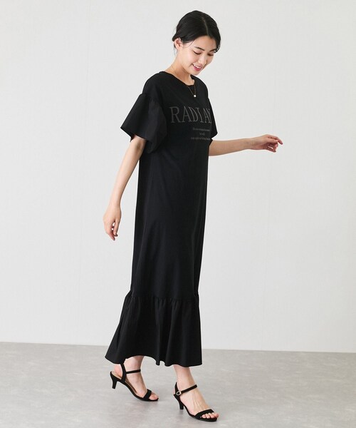 Jayro（ジャイロ）の「フロッキーロゴドッキングワンピース（ワンピース・レディース・ブラック/グレー/ネイビー・M）」の12枚目の写真