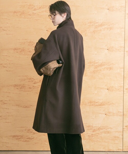 URBAN RESEARCH（アーバンリサーチ）の「スーパー100ウールスタンドカラーコート（テーラードジャケット・レディース・KHAKI/BROWN/D.NAVY・FREE）」の20枚目の写真