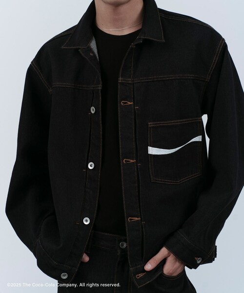 ADAM ET ROPE'（アダムエロペ）の「【Coca-Cola】デニムジャケット / ADAM ET ROPE' JEANS -PERS-（デニムジャケット・メンズ・ネイビー・L/M/S）」の11枚目の写真