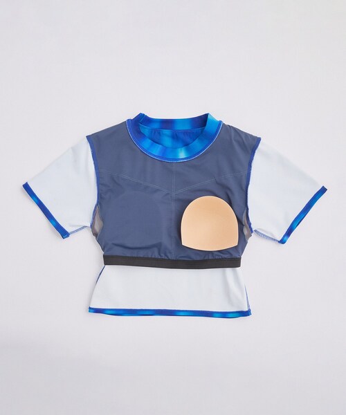 NERGY（ナージー）の「【skin wear】UV & 水陸両用 & 保湿 CREORAカップ付きTシャツ（Tシャツ/カットソー・レディース・ブルー/ブラック・M/S）」の11枚目の写真
