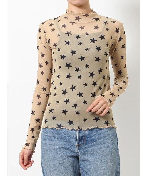 jouetie（ジュエティ）の「パターンシアーフィットトップス（Tシャツ/カットソー・レディース・オフホワイト/ブラック/ピンク/ブルー/ベージュ・M）」の5枚目の写真