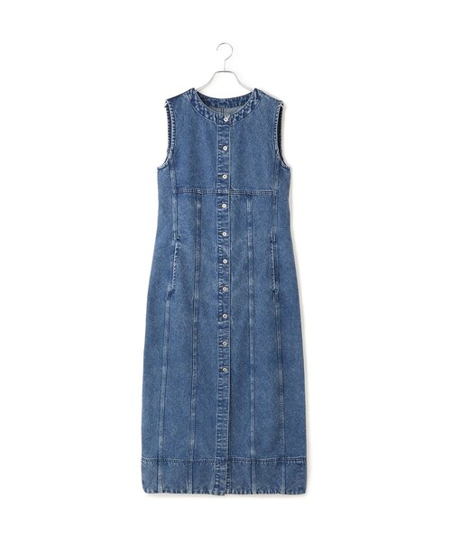 ADAM ET ROPE'（アダムエロペ）の「【WEB限定】ライトデニムスリーブレスワンピース（ワンピース・レディース・ブルー/サックス・36/38）」の21枚目の写真