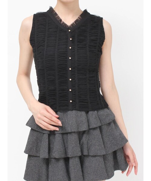 RESEXXY（リゼクシー）の「シャーリングボリュームトップス（その他トップス・レディース・アイボリー/ブラック/ピンク・F）」の2枚目の写真