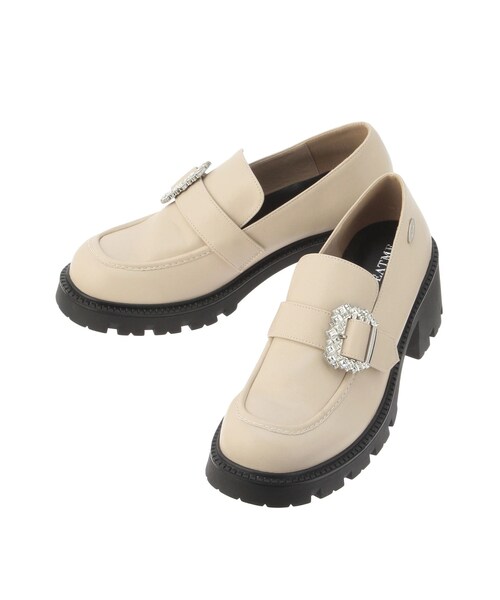 EATME（イートミー）の「ビジューバックルローファーシューズ（ローファー・レディース・ブラック/ベージュ・S/M/L）」の4枚目の写真