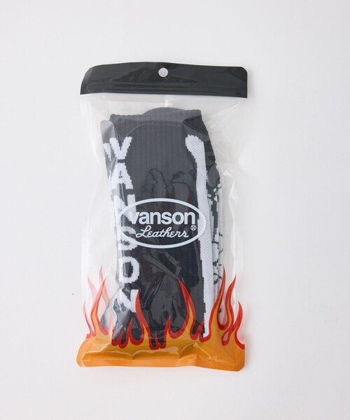 ADAM ET ROPE'（アダムエロペ）の「【VANSON】BONE SOCKS（ソックス/靴下・メンズ・ブラック/ホワイト・F）」の5枚目の写真