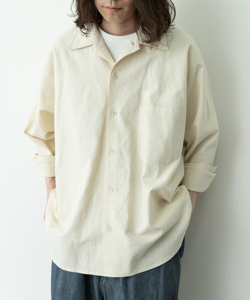 URBAN RESEARCH Sonny Label（アーバンリサーチサニーレーベル）の「ARMY TWILL　COTTON LINEN UTILITYSHIRTS（シャツ/ブラウス・メンズ・ECRU/PINK/GREEN/CHARCOAL・S/M）」の7枚目の写真