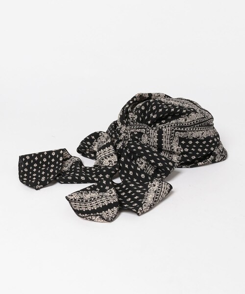 KBF（ケイビーエフ）の「プリントスカーフターバン∴（ヘアバンド・レディース・BLACK/BLUE・one/One）」の7枚目の写真