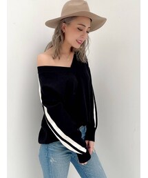 GYDA | 2WAY ラインニット TOPS(ニット/セーター)