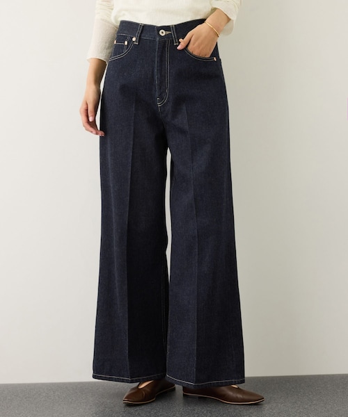 ROPE'(ロペ)の「【KUROKI(クロキ)】センタープレスイージーワイドデニムパンツ/イージーケア・セットアップ対応(デニムパンツ・レディース・ネイビー/ブルー系・36/38)」の13枚目の写真