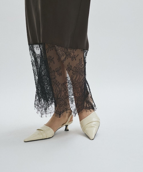 ADAM ET ROPE'（アダムエロペ）の「【EMOELLE】キュプラレースイージースカート（スカート・レディース・ダークブラウン/ピンク・F）」の15枚目の写真