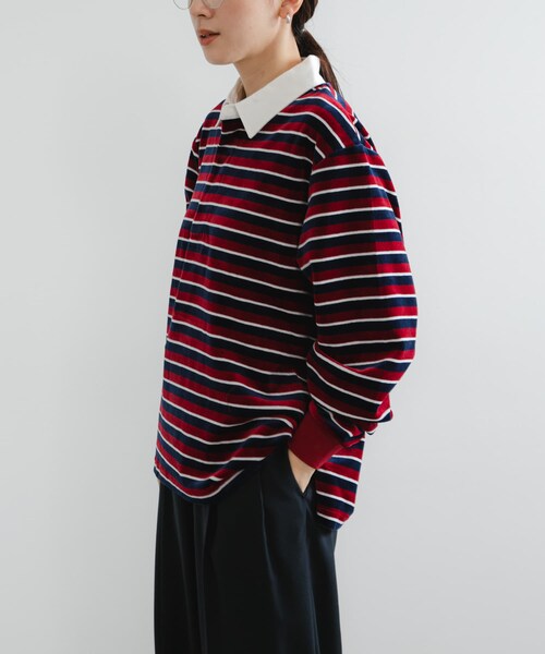 URBAN RESEARCH（アーバンリサーチ）の「『UR TECH』ベロアボーダーラガーシャツ（Tシャツ/カットソー・レディース・CHERRY RED/GRAY・FREE）」の20枚目の写真