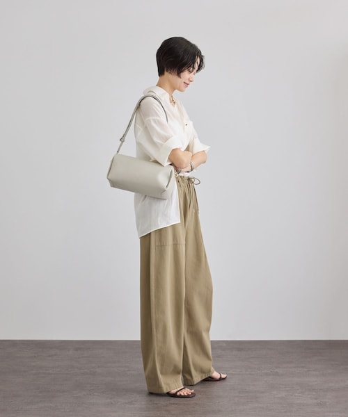 ADAM ET ROPE'(アダムエロペ)の「ドライコットンルーズベイカーパンツ(その他パンツ・レディース・チャコール/オフホワイト/ベージュ・M/S)」の15枚目の写真