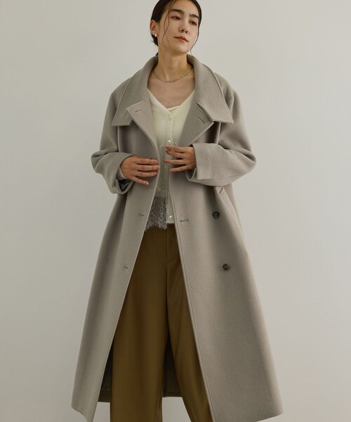 ADAM ET ROPE'(アダムエロペ)の「【WEB限定】スタンドカラー2WAYロングコート(ダウンジャケット/コート・レディース・チャコール/ライトグレー/ブラウン・F)」の18枚目の写真