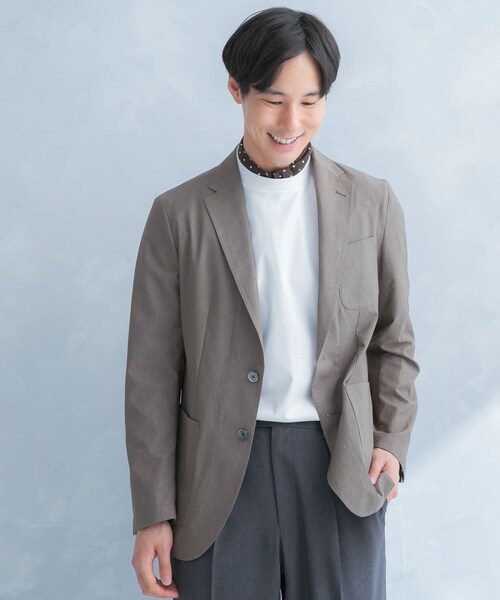 URBAN RESEARCH DOORS（アーバンリサーチドアーズ）の「LIFE STYLE TAILOR　ライトメッシュイージージャケット（テーラードジャケット・メンズ・BEIGE/NAVY・S/M/L/XL）」の5枚目の写真