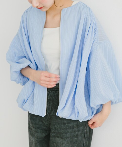 ITEMS URBANRESEARCH（アイテムズ アーバンリサーチ）の「バルーンスリーブブルゾン（ブルゾン・レディース・Y.BEG/BLU・FREE）」の13枚目の写真