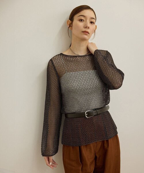 ROPE'(ロペ)の「ラメコードメッシュプルオーバー/洗える(その他トップス・レディース・ゴールド/シルバー・F)」の20枚目の写真