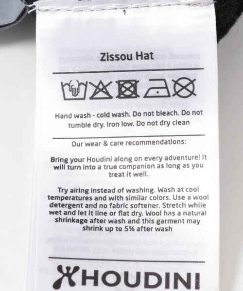 EKAL（エカル）の「HOUDINI　Zissou Hat（ニットキャップ/ビーニー・メンズ・Rock Black/Sugar Snow・M）」の10枚目の写真