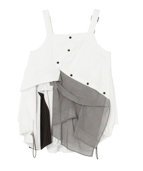 UN3D.（アンスリード）の「PATTERN MIX SHIRT CAMISOLE【セットアップ