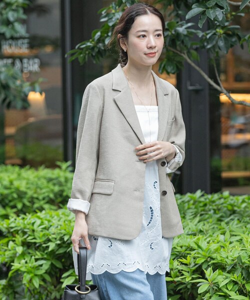 URBAN RESEARCH（アーバンリサーチ）の「リネンライクテーラードジャケット（テーラードジャケット・レディース・BEIGE/BLACK・36/38）」の14枚目の写真