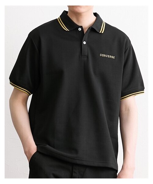 nissen（ニッセン）の「Wフェイス鹿の子リブ衿ラインポロ（ポロシャツ・メンズ・29グレー/49ブラック・M/L/LL）」の3枚目の写真