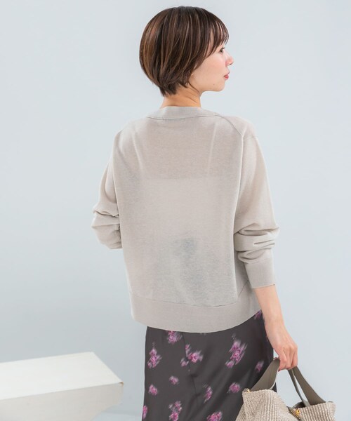 URBAN RESEARCH ROSSO（アーバンリサーチロッソ）の「リネン混セミシアーカーディガン（カーディガン/ボレロ・レディース・PEACH/NAVY/L.GRAY・Free）」の6枚目の写真