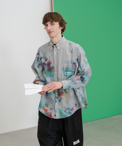 URBAN RESEARCH（アーバンリサーチ）の「dDdDdDd　STRIPE TIE DYE LONG-SLEEVE SHIRTS（シャツ/ブラウス・メンズ・BROWN/BLUE/L.BLUE/NAVY・S/M/L/XL/XXL）」の5枚目の写真
