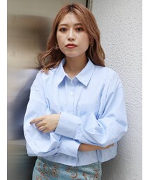 MURUA | ストライプクロップドカラーシャツ(シャツ/ブラウス)