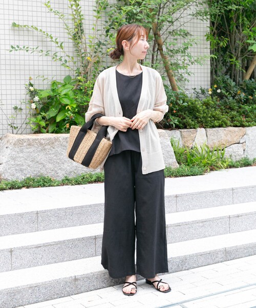 ITEMS URBANRESEARCH（アイテムズ アーバンリサーチ）の「シアーVネックニットカーディガン（カーディガン/ボレロ・レディース・GREGE/BLK/MNT/MOC・FREE）」の18枚目の写真