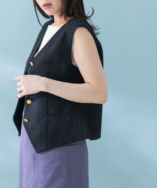 URBAN RESEARCH ROSSO（アーバンリサーチロッソ）の「ネップツイードコンパクトジレ（ベスト・レディース・NAVY/IVORY・FREE）」の12枚目の写真