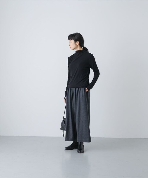 かぐれ（カグレ）の「ボトルネックソフトリブカットソー（Tシャツ/カットソー・レディース・L.GRAY/YELLOW/BLACK・Free）」の9枚目の写真