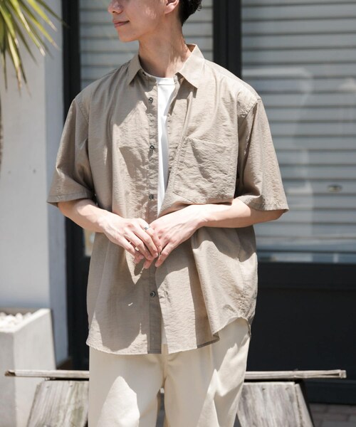 URBAN RESEARCH DOORS(アーバンリサーチドアーズ)の「FORK&SPOON Nylon Wool シャツ(シャツ/ブラウス・メンズ・BLACK/TAUPE・4/5)」の18枚目の写真