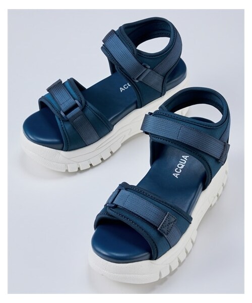 nissen（ニッセン）の「【ゆったり幅広】厚底スポーツサンダル（低反発中敷）（ワイズ４Ｅ）（サンダル・メンズ・黒/ホワイト/ネイビー・L=24.0~24.5cm/4E/M=23.0~23.5cm/4E/LL=25.0~25.5cm/4E/3L=26.0~26.5cm/4E）」の9枚目の写真