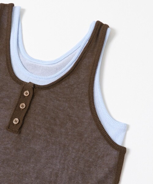 SENSE OF PLACE by URBAN RESEARCH（センスオブプレイスバイアーバンリサーチ）の「『洗濯可』アンサンブルニットタンクトップ（タンクトップ・レディース・NVYxIVO/CHAxGRY/BRNxBLU・One）」の13枚目の写真