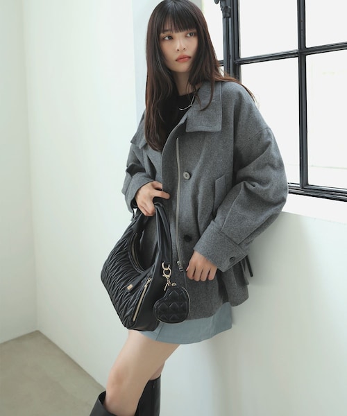 VIS（ビス）の「ドロストペプラムブルゾン（ブルゾン・レディース・グレー/ブラウン系・F）」の14枚目の写真