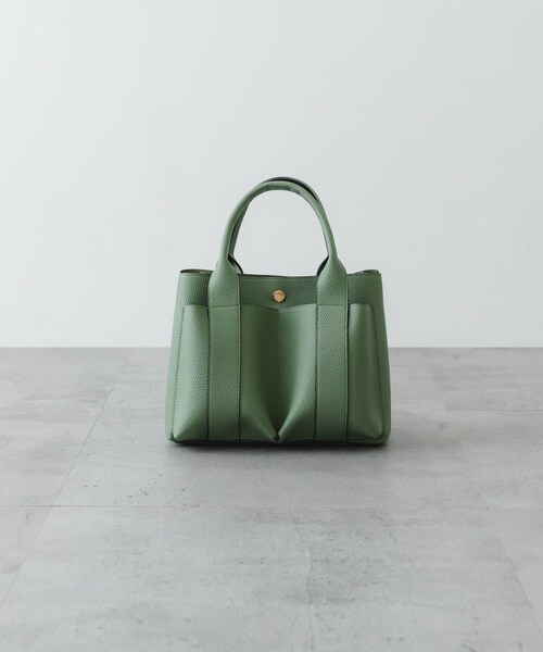 RODE SKO（ロデスコ）の「プチダブルポケットトートバッグ（トートバッグ・レディース・BEIGE/BLACK/MILK/GRAY/MINT/APRICOT/DARK BROWN・one）」の6枚目の写真